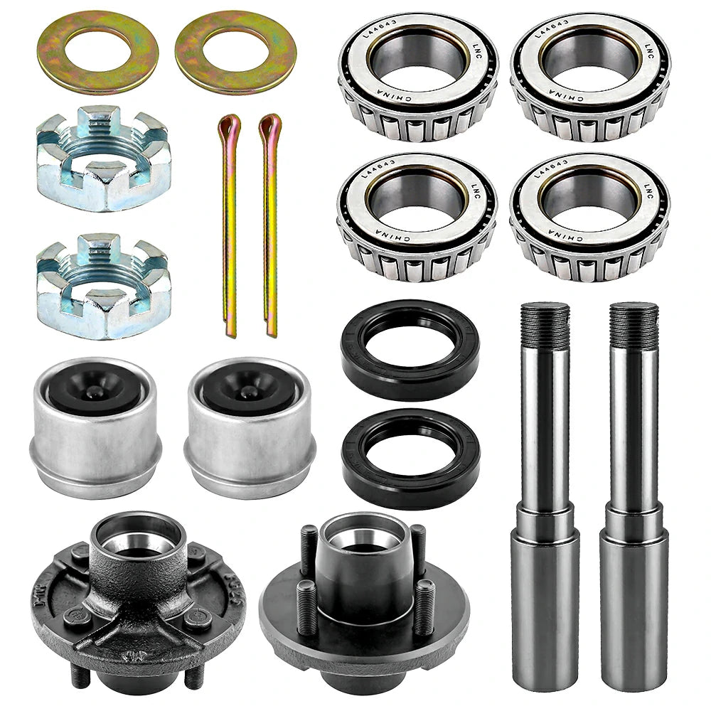 4 on 4" Bolt Idler Hub Trailer Axle Kit - 1" Round BT8 Spindle