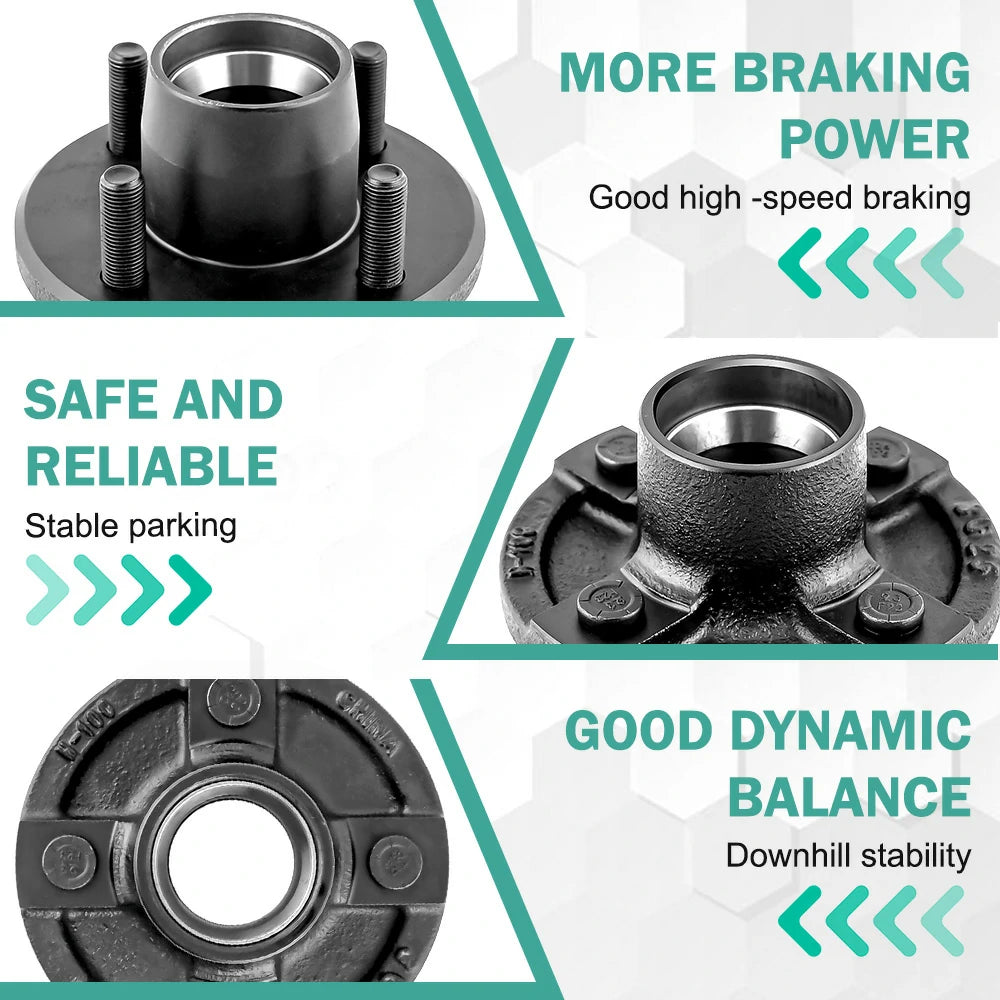 4 on 4" Bolt Idler Hub Trailer Axle Kit - 1" Round BT8 Spindle