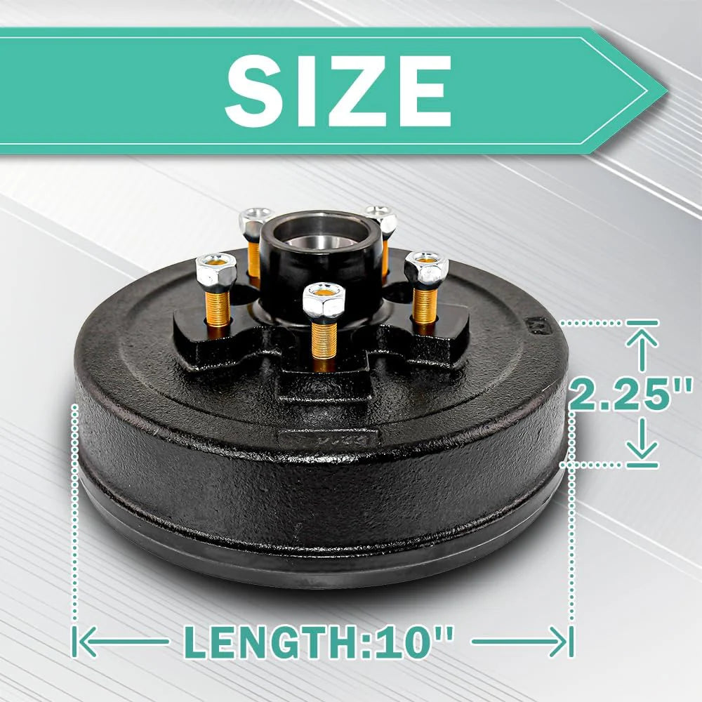 3500 Lbs Axle Trailer Brake Hub Drum Kit 10" X 2-1/4" 5 on 4.5" - 22001K 008-247-05, 84546
