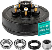 3500 Lbs Axle Trailer Brake Hub Drum Kit 10" X 2-1/4" 5 on 4.5" Bolt Pattern - 22001K 008-247-05, 84546