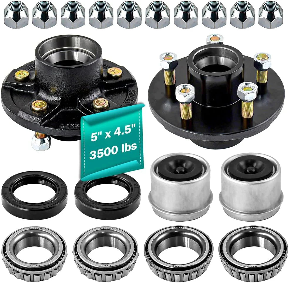 3500 lbs Trailer Idler Hub Assembly Kit - 5x4.5 Bolt Pattern 5 Lug Trailer Hub Kit