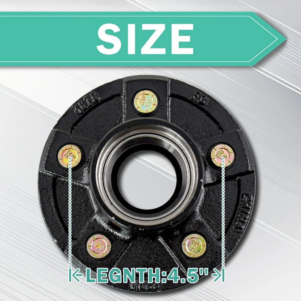 3500 lbs Trailer Idler Hub Assembly Kit - 5x4.5 Bolt Pattern 5 Lug Trailer Hub Kit
