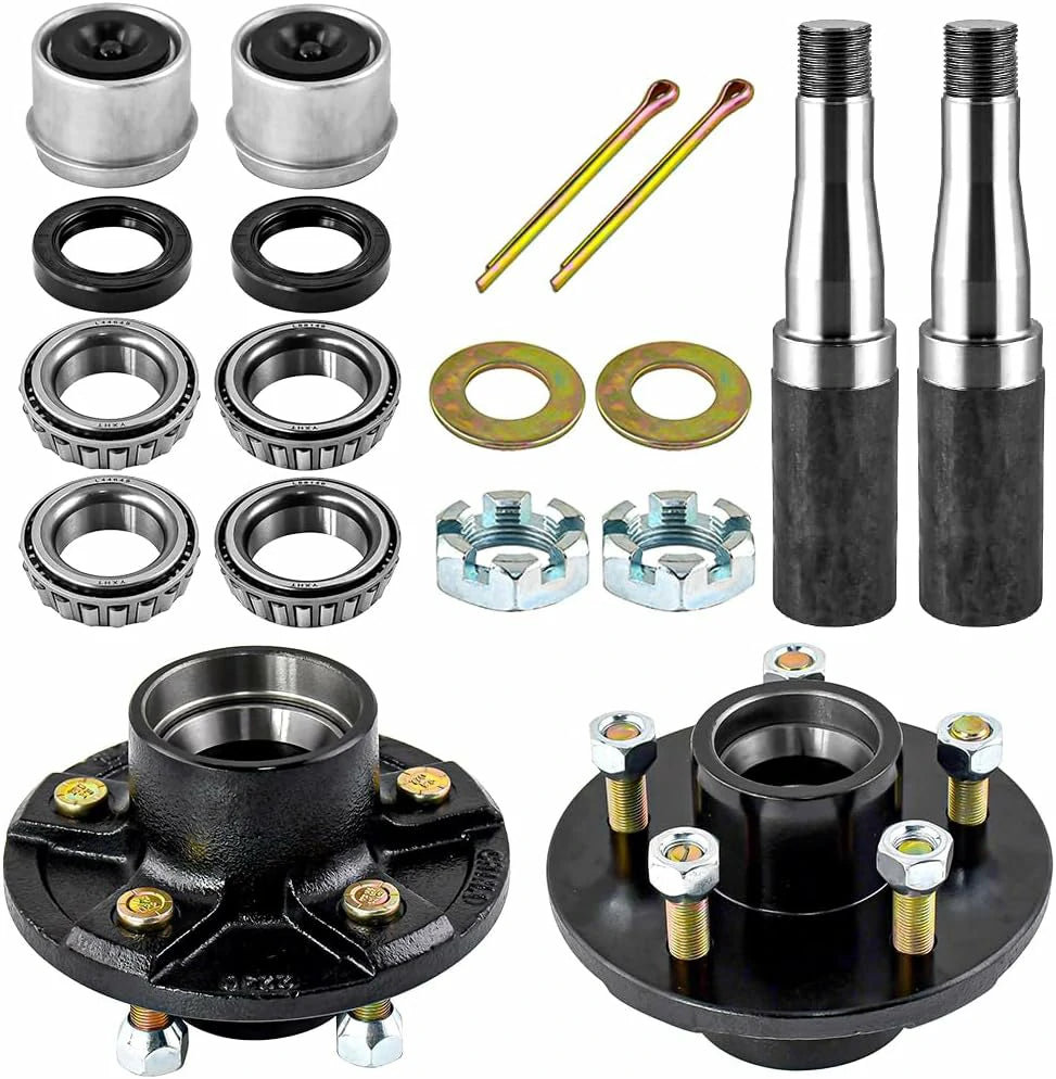 Durable Round Trailer Idler Hub Kit 5 on 4.5'' Bolt Pattern Fits #84 Spindle 3,500 lb Axle