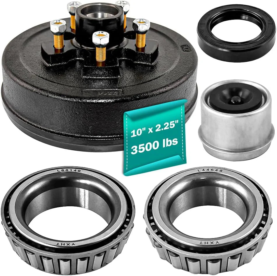 Heavy Duty 3500 lbs Trailer Brake Drum & Hub Kit 5 on 5" BC 5 Bolt