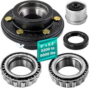 6 Lug 5.5" Trailer Idler Hub Kit - for 5200-6000 lbs Axles Hub Assembly