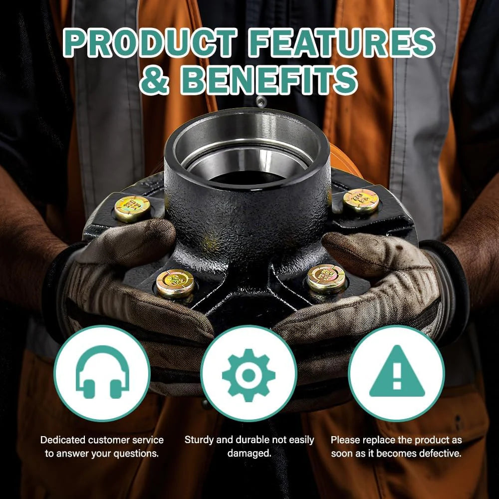 6 Lug 5.5" Trailer Idler Hub Kit - for 5200-6000 lbs Axles Hub Assembly