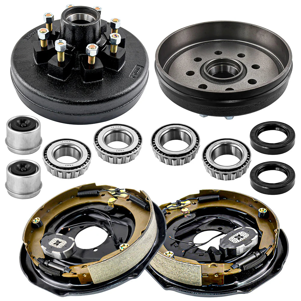 7000lbs Axle Electric Trailer Brake Kit - 12" with 8-6.5" Hub Drum