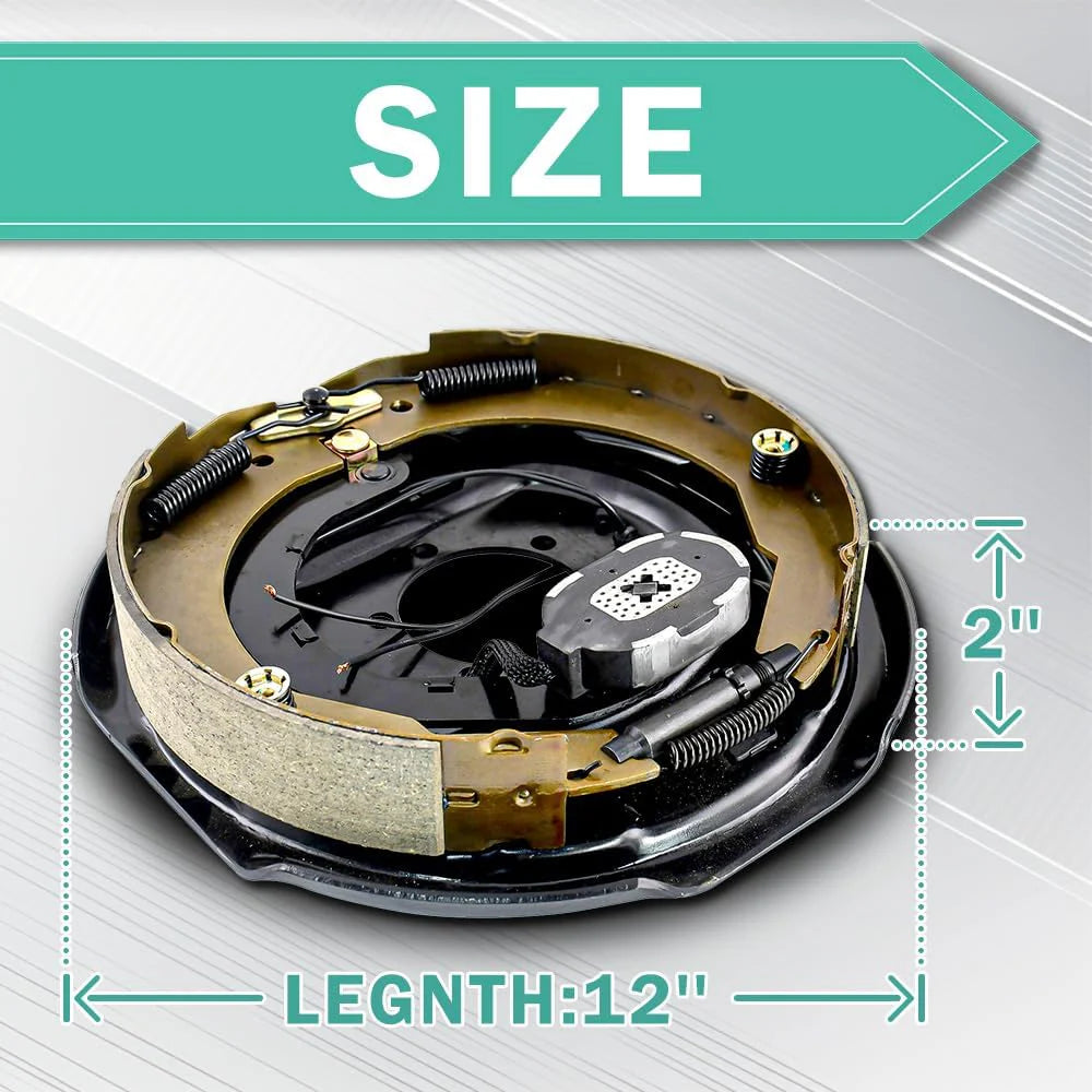 7000 lbs Left Hand Electric Trailer Brake Assembly - 12" x 2"