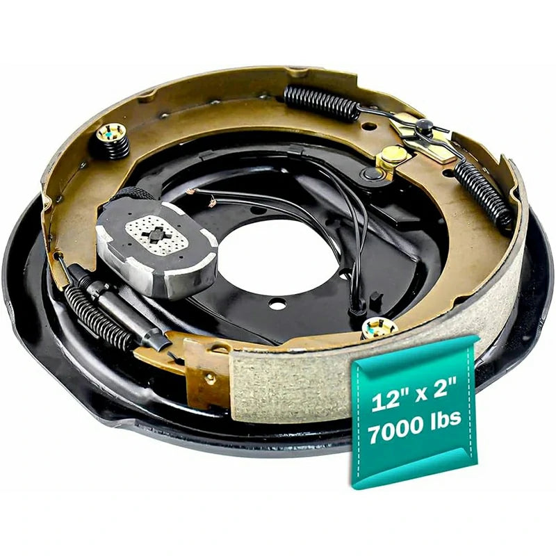 7000 lbs Left Hand Electric Trailer Brake Assembly - 12" x 2"