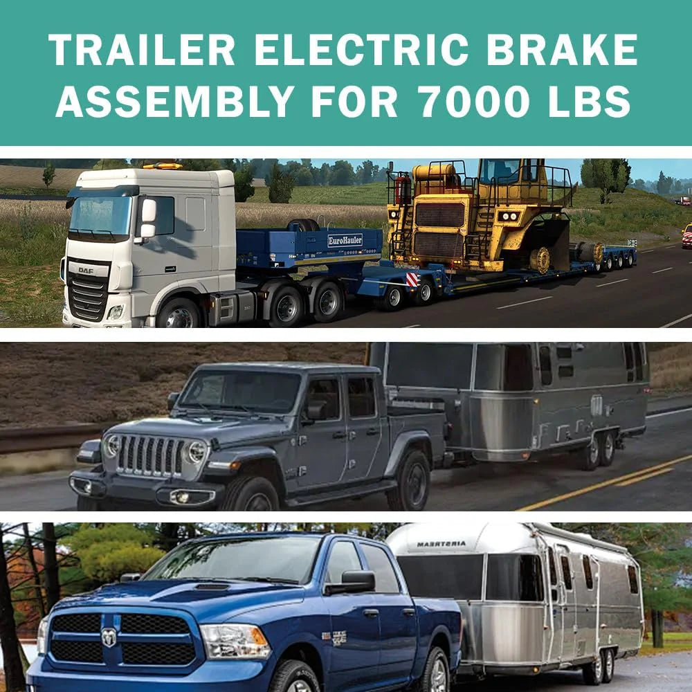 7000 lbs Electric Trailer Brake Kit - 12" x 2" Brake Assembly