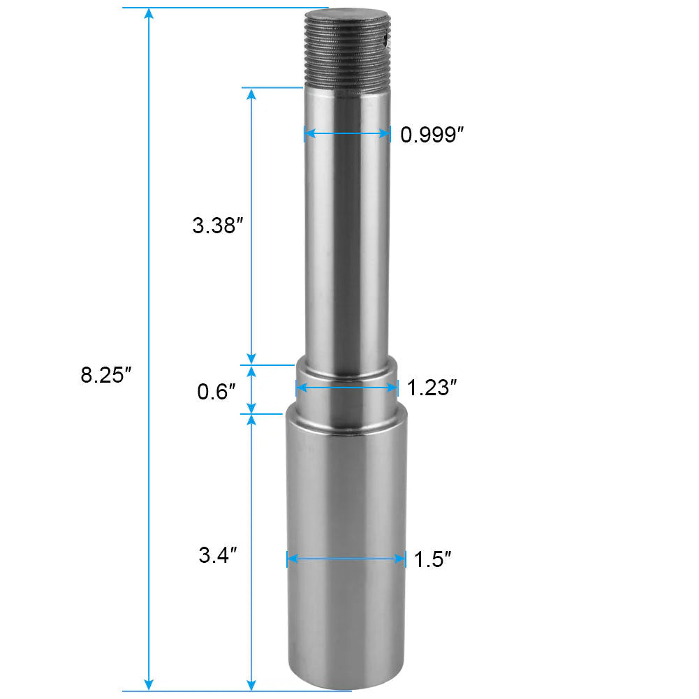 2,000 lbs Capacity Round BT8 Trailer Spindle - 1.5" Shank, 2pcs