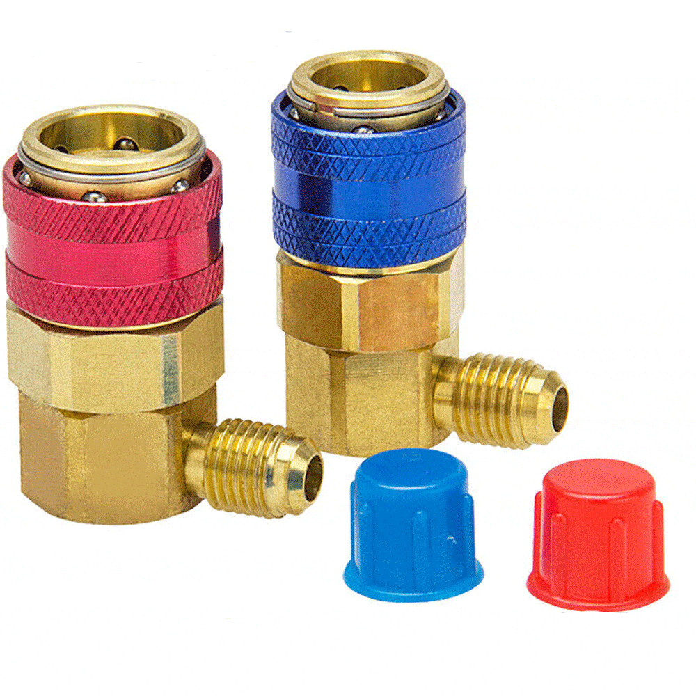 R134A Quick Coupler Adapter Kit High & Low Side 1/4 SAE 2PCS