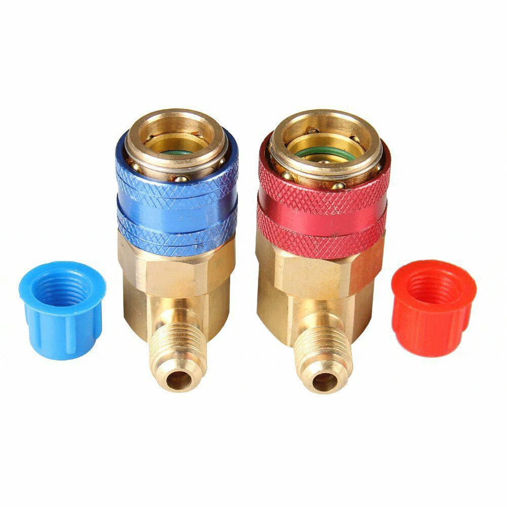 R134A Quick Coupler Adapter Kit High & Low Side 1/4 SAE 2PCS