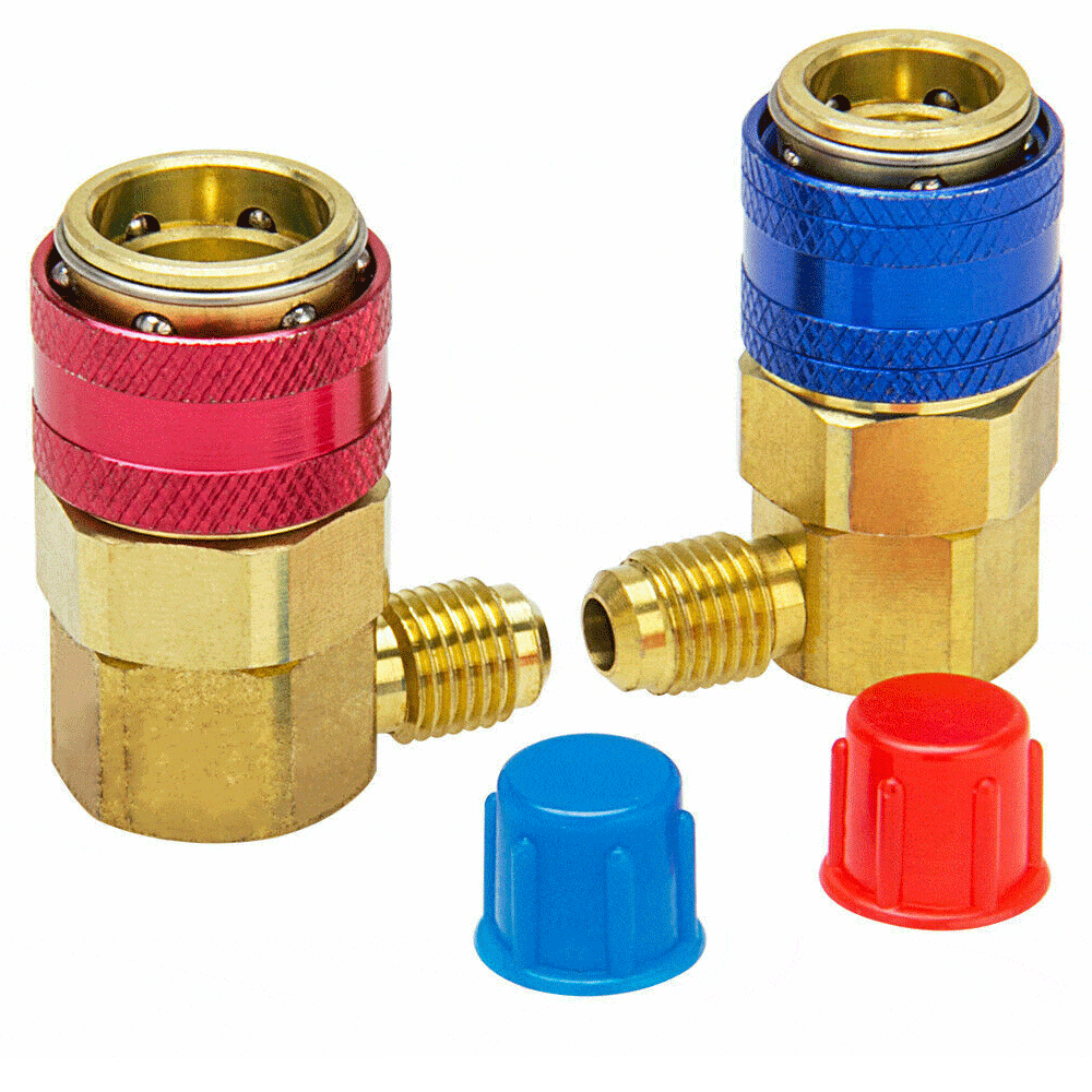 R134A Quick Coupler Adapter Kit High & Low Side 1/4 SAE 2PCS