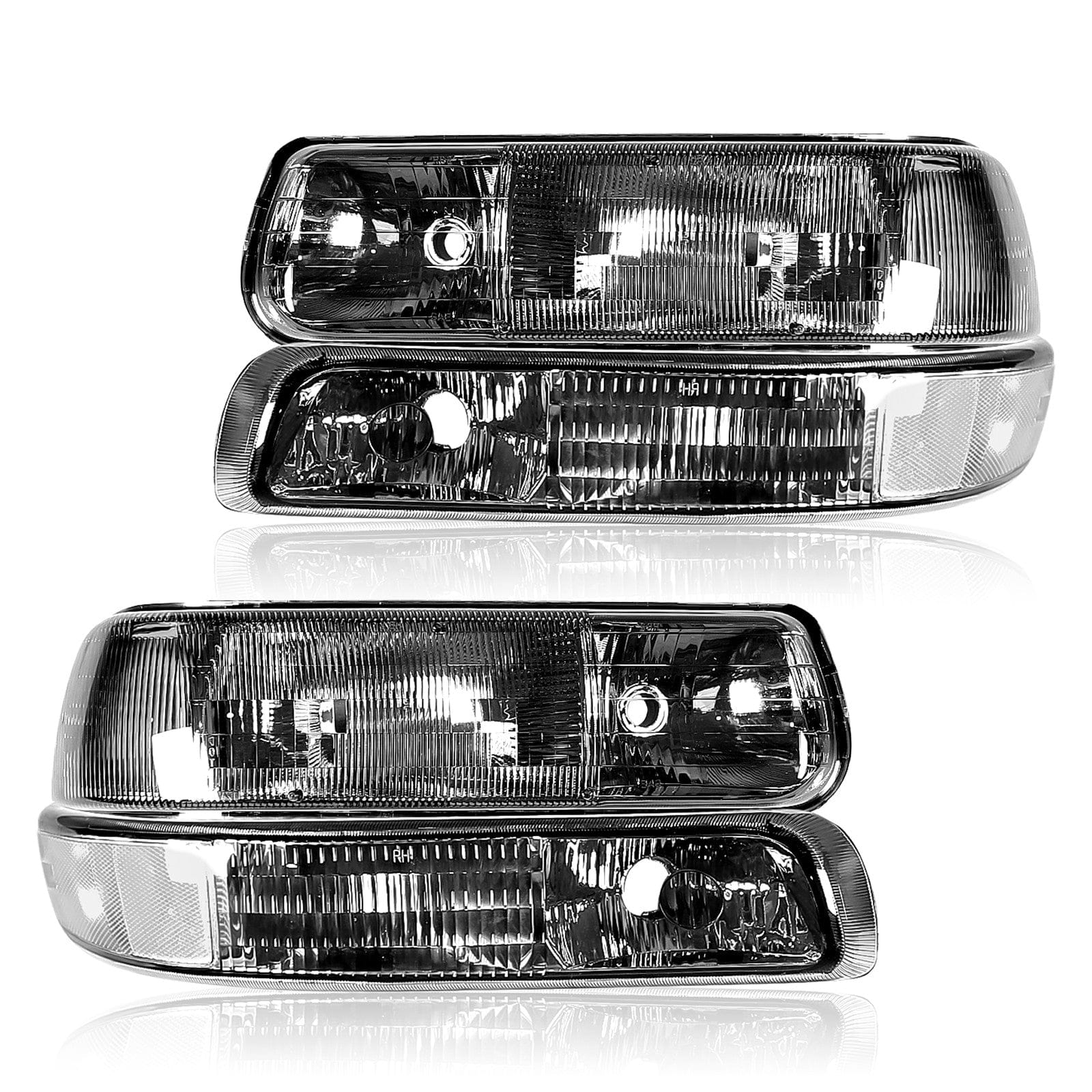 Black Headlights Fit For Chevy Silverado 1999-2002 Tahoe Suburban 1500 2000-2006
