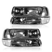 Black Headlights Fit For Chevy Silverado 1999-2002 Tahoe Suburban 1500 2000-2006