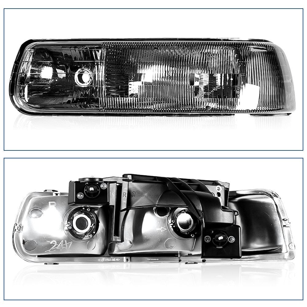 Black Headlights Fit For Chevy Silverado 1999-2002 Tahoe Suburban 1500 2000-2006