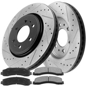Ford F-150 Front Drilled Slotted Brake Rotor Kits 2010-2020
