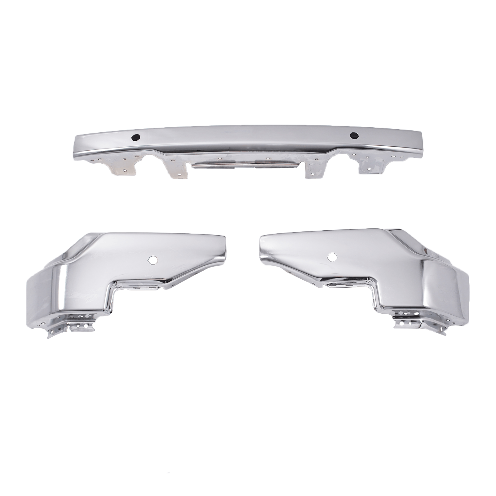 Chrome Front Side Bumper Face Bar w/ Radar Hole Fit For GMC Sierra 1500 2022-24