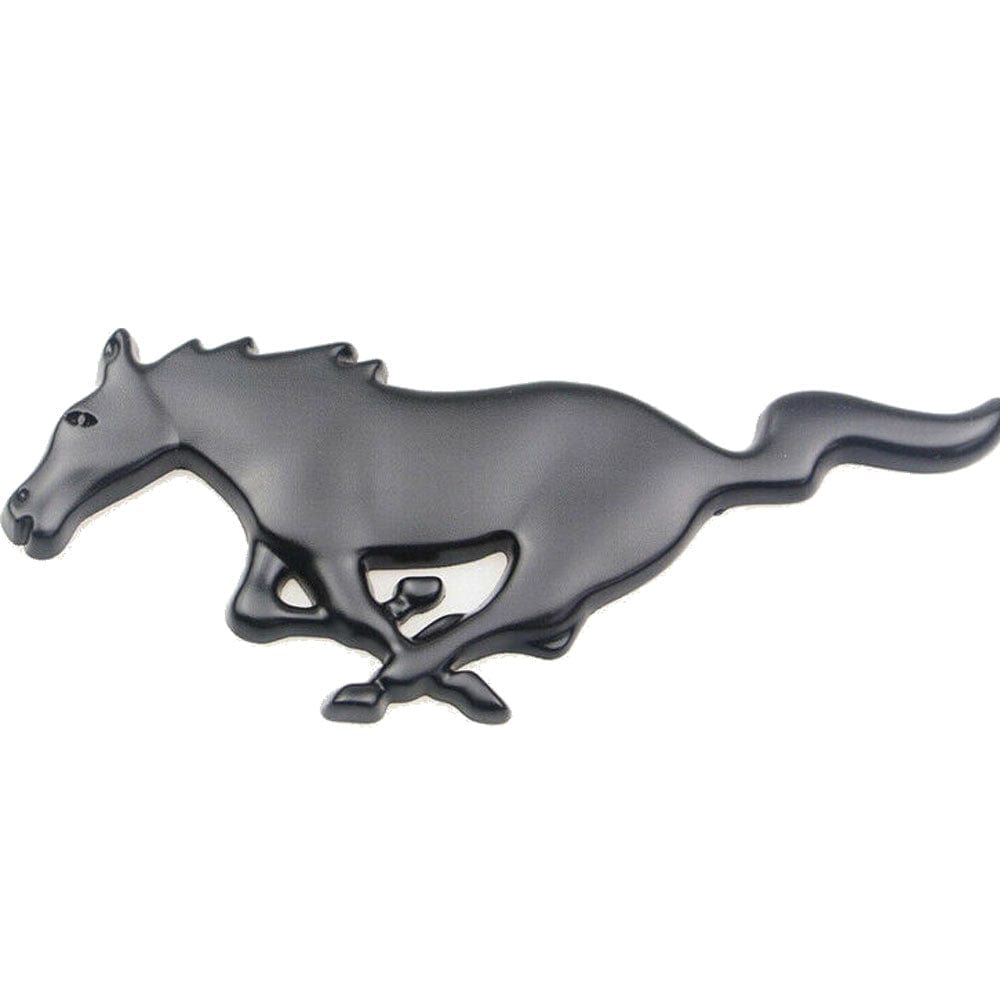 1x 3D Running Horse Emblem Metal Black Front Grille Badge For Ford Mustang