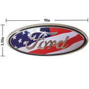 Ford 9" Oval American Flag Emblem - Patriotic Truck Badge 8C3Z-1542528-A
