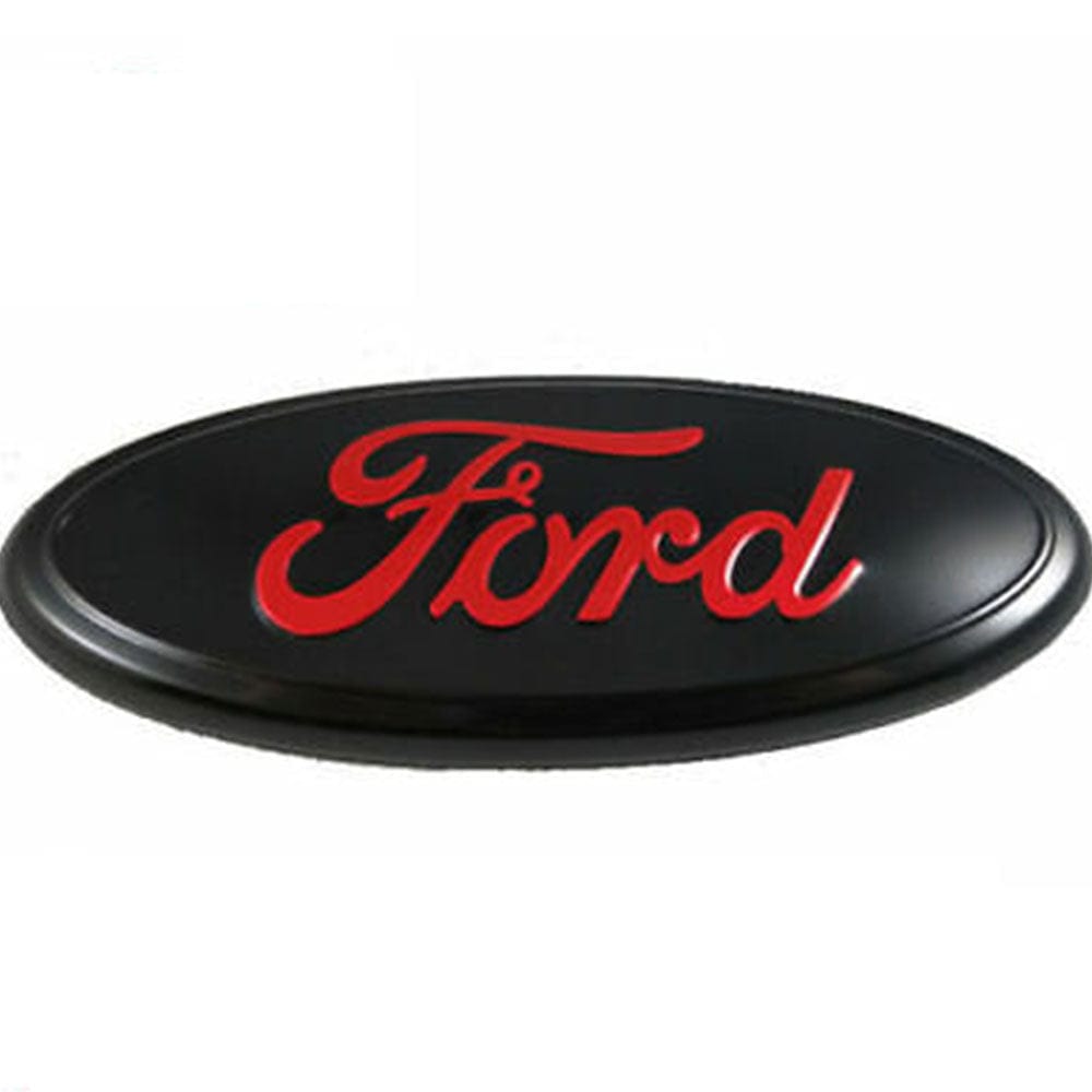 Ford F-150 2004-2014 Front Grille 9 Inch Black & Red Oval Emblem