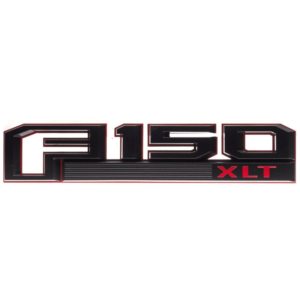 Ford F-150 XLT Emblem Kit - OEM Fender & Tailgate Badges (3 Piece, Red/Black)