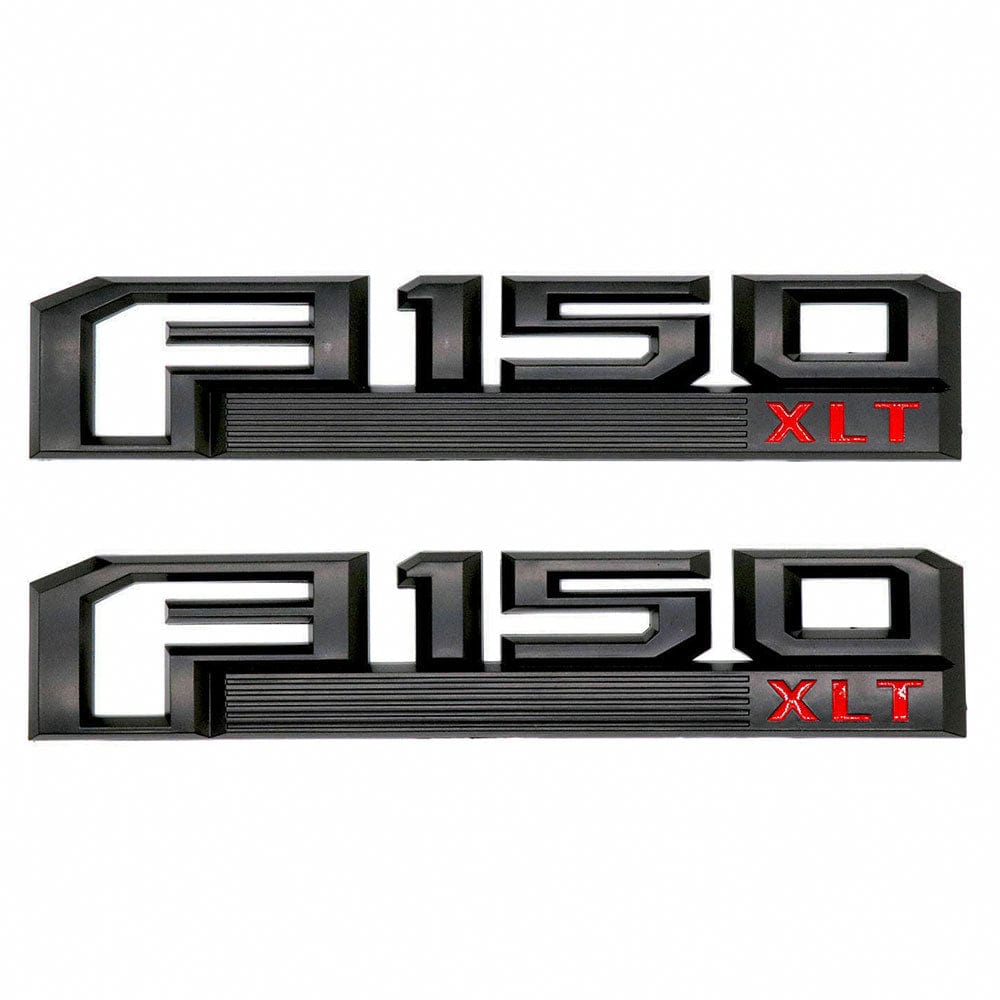 Ford F-150 XLT Fender Emblem - Red & Black OEM Replacement Badge FL3Z-16720-D