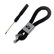 Toyota Logo Keychain Black Calf Leather Alloy Decoration Gift Accessories