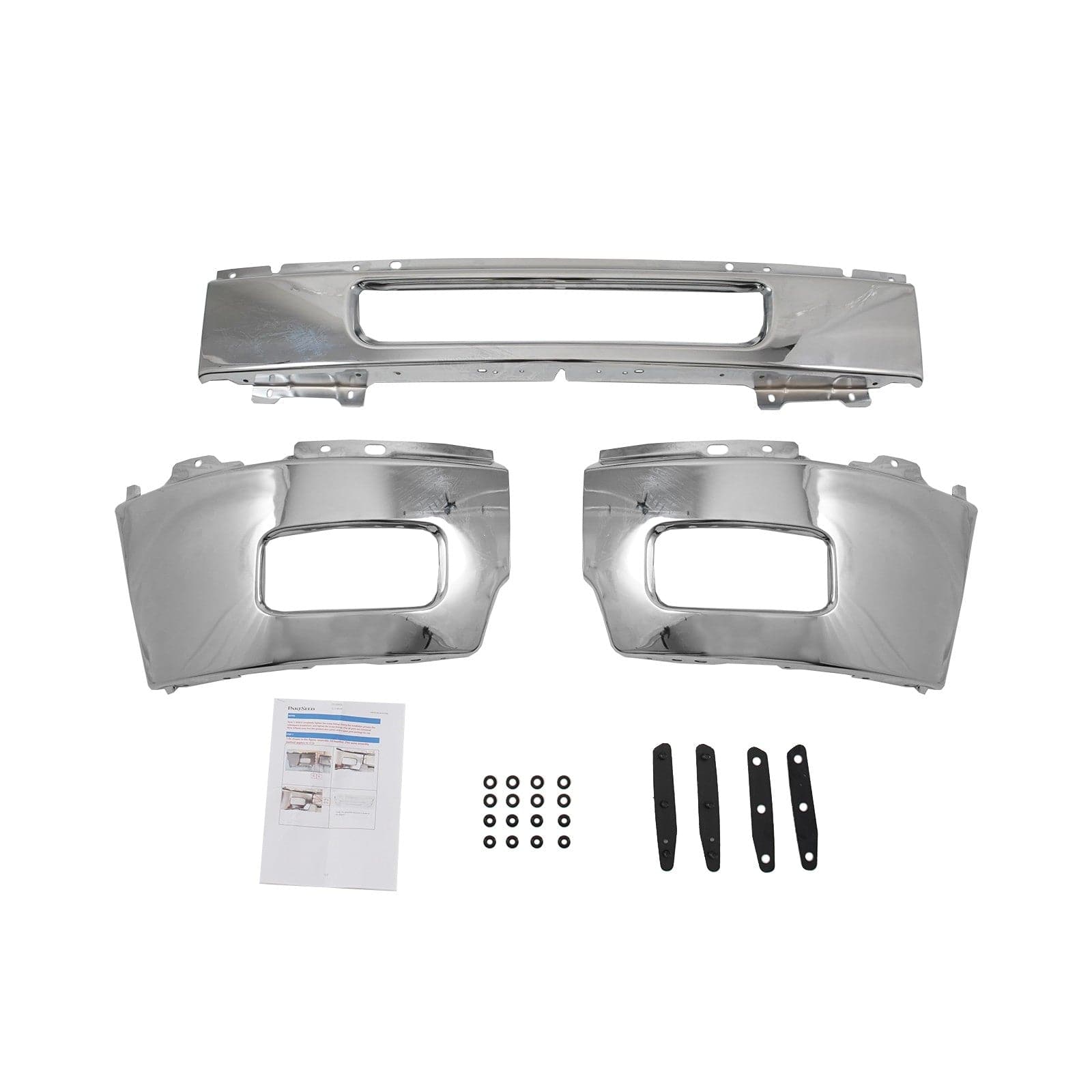Fit For Chevy Silverado 2500 3500 11-14 Chrome Split Front Bumper Face Bar