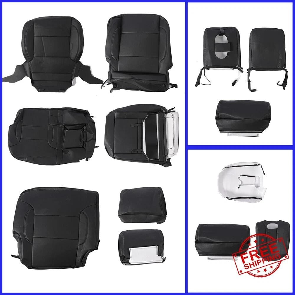 Fit For Chevy Silverado Crew Cab LT WT 2019-21 Vinyl Full Set Seat Covers