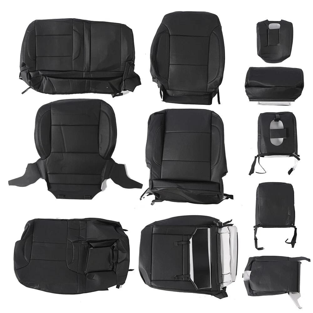 Fit For Chevy Silverado Crew Cab LT WT 2019-21 Vinyl Full Set Seat Covers