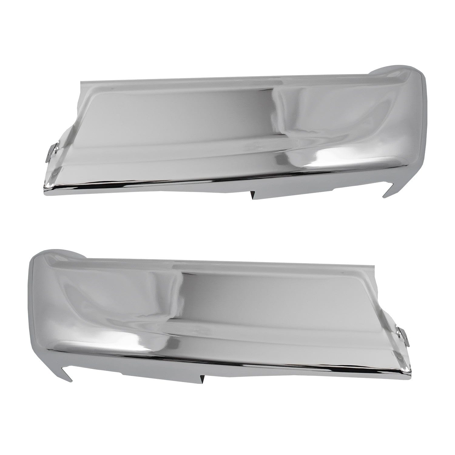 Fit For Ford F-150 21-24 Chrome Steel Rear Bumper End Cap w/o Sensor Holes