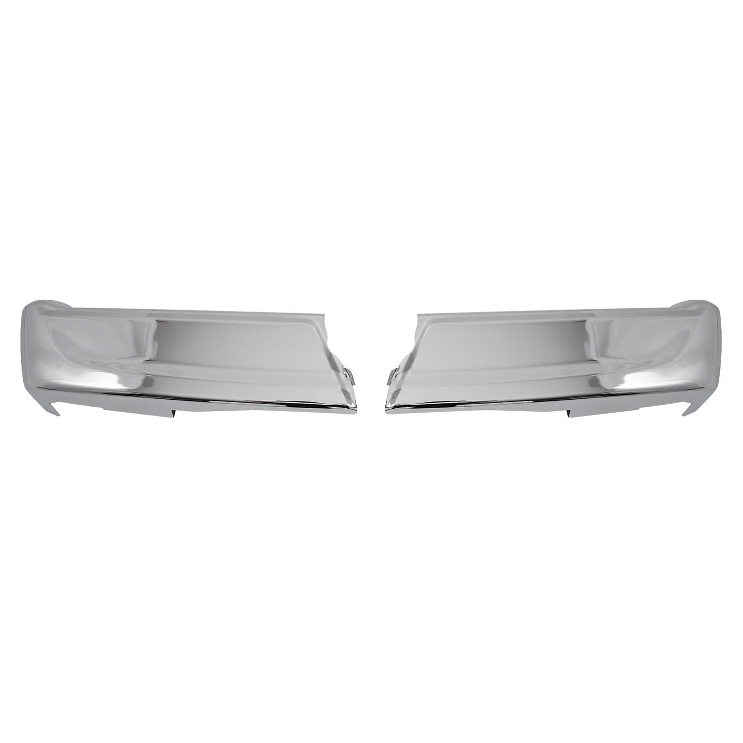 Fit For Ford F-150 21-24 Chrome Steel Rear Bumper End Cap w/o Sensor Holes