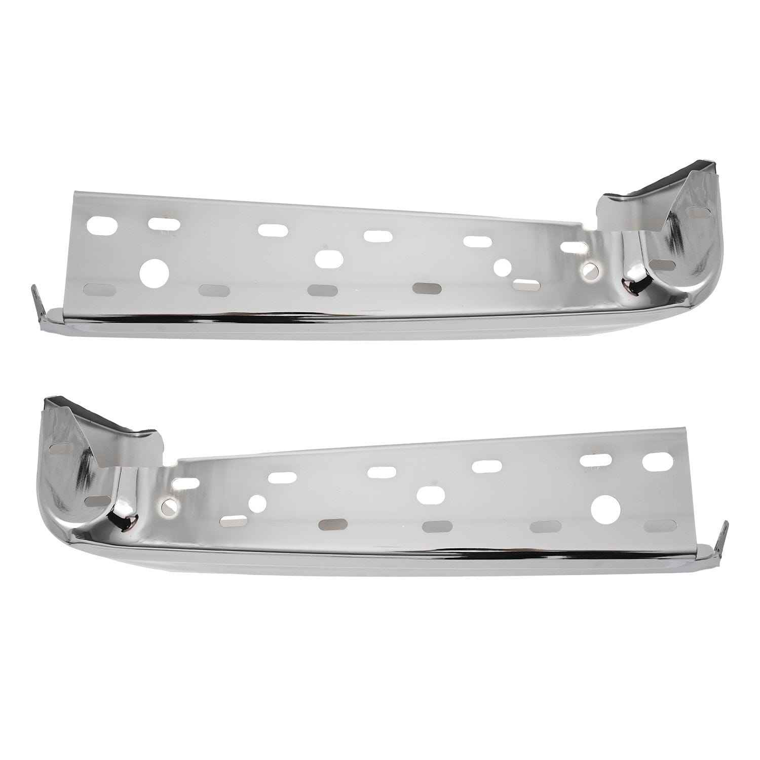 Fit For Ford F-150 21-24 Chrome Steel Rear Bumper End Cap w/o Sensor Holes