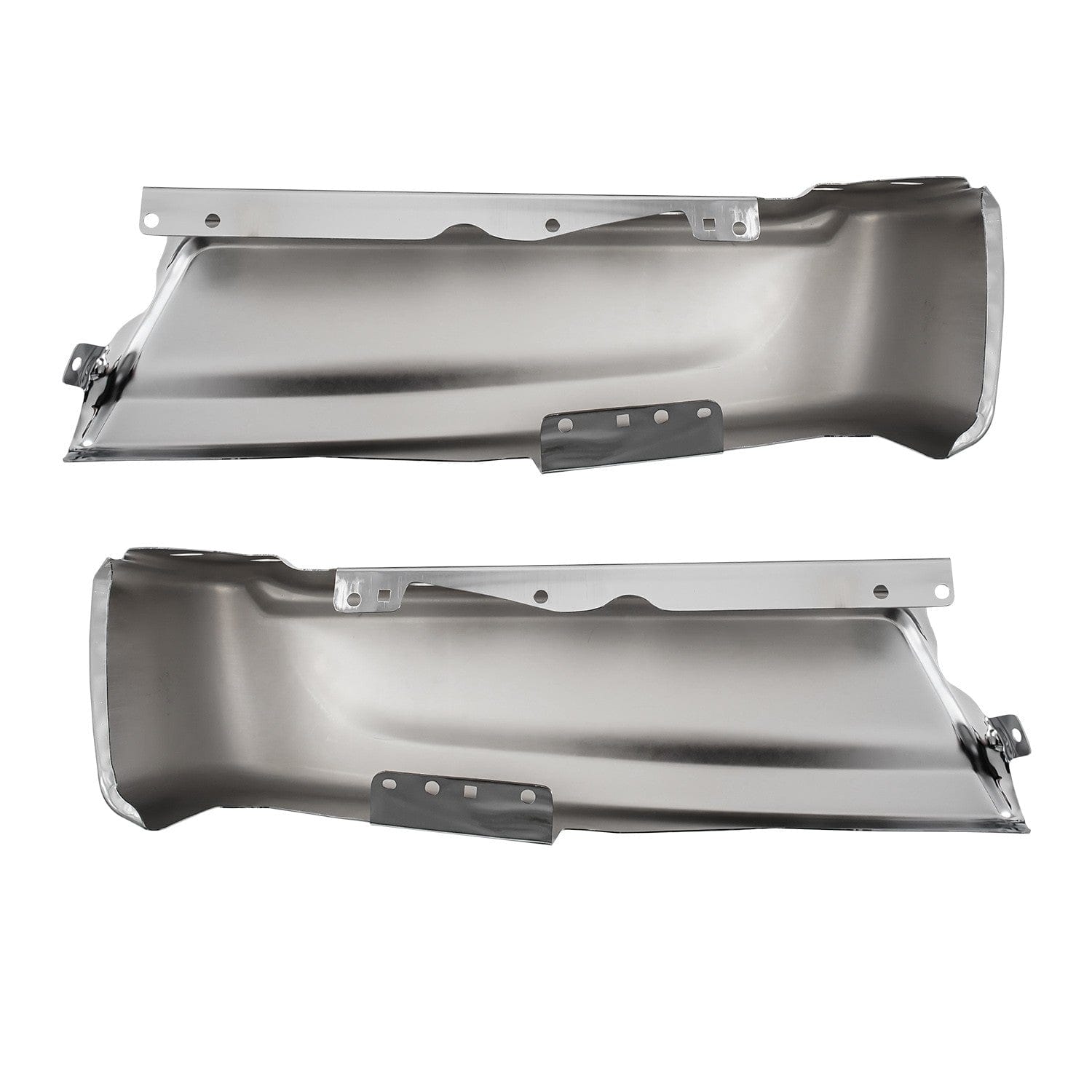 Fit For Ford F-150 21-24 Chrome Steel Rear Bumper End Cap w/o Sensor Holes