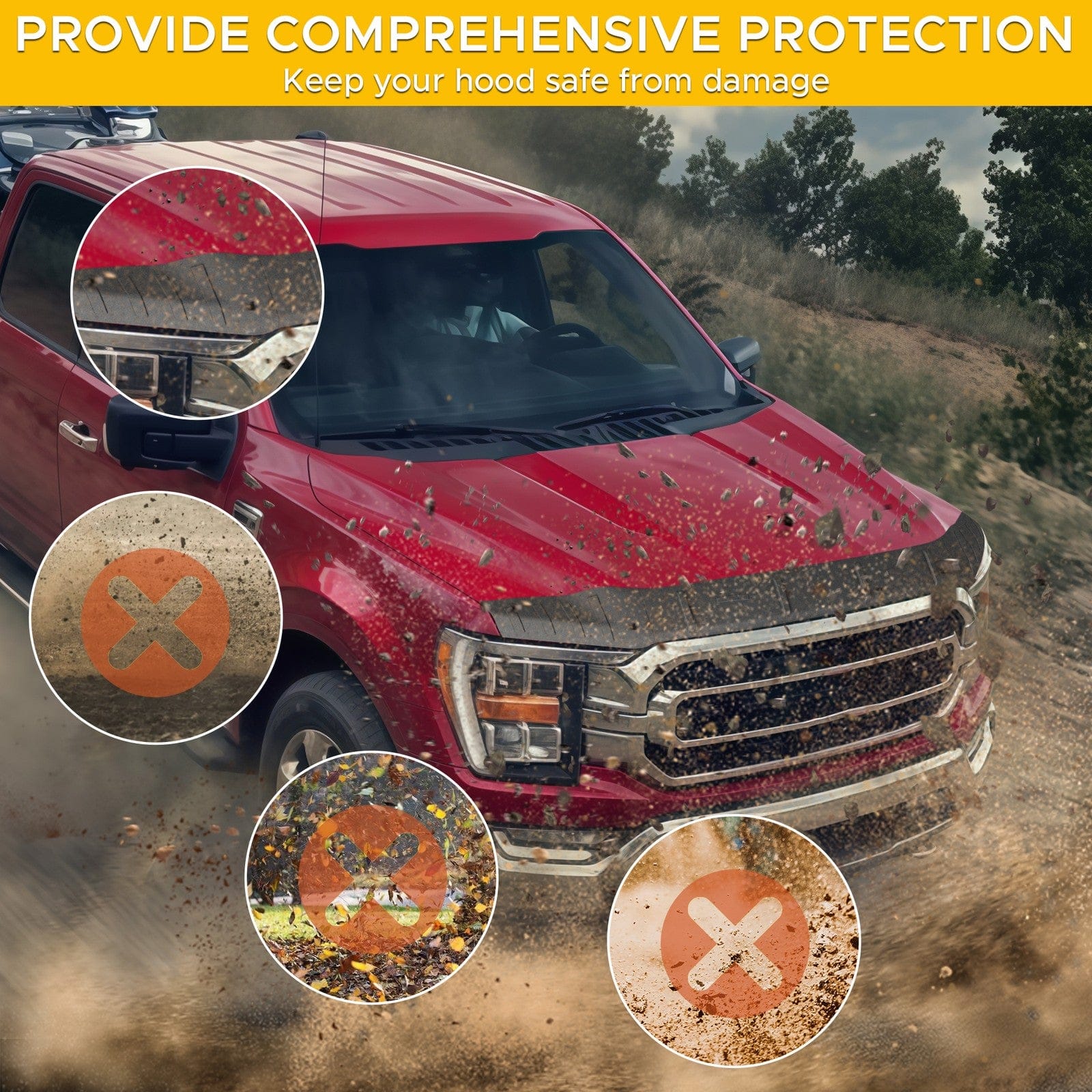 Fit for Ford F150 Truck 2021 to 2025 Shield Hood Protector Black Deflector New