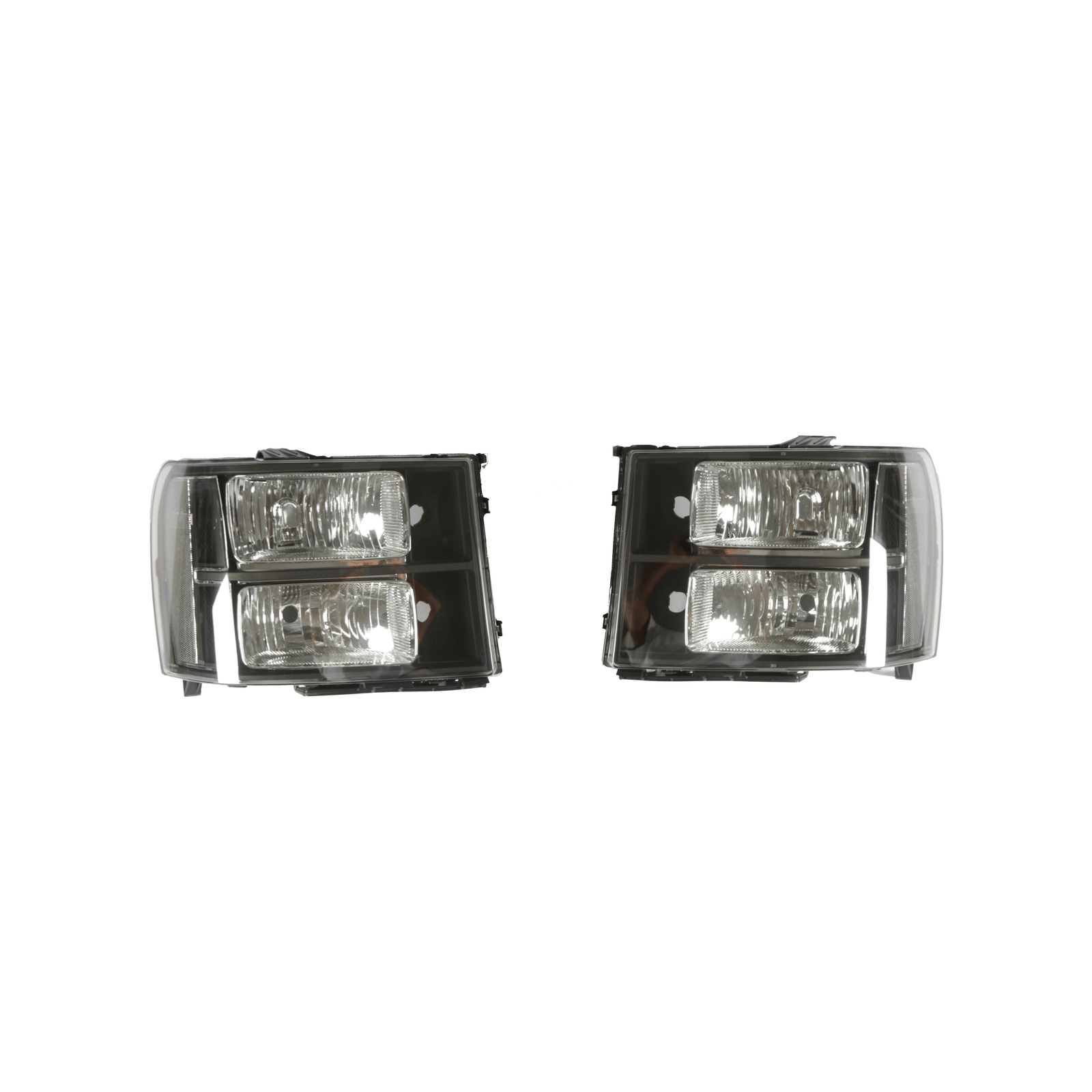 Fit For GMC Sierra 1500 2500HD 3500HD 07-14 Black Clear Headlights Lamps LH RH