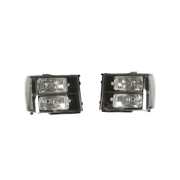 Fit For GMC Sierra 1500 2500HD 3500HD 07-14 Black Clear Headlights Lamps LH RH