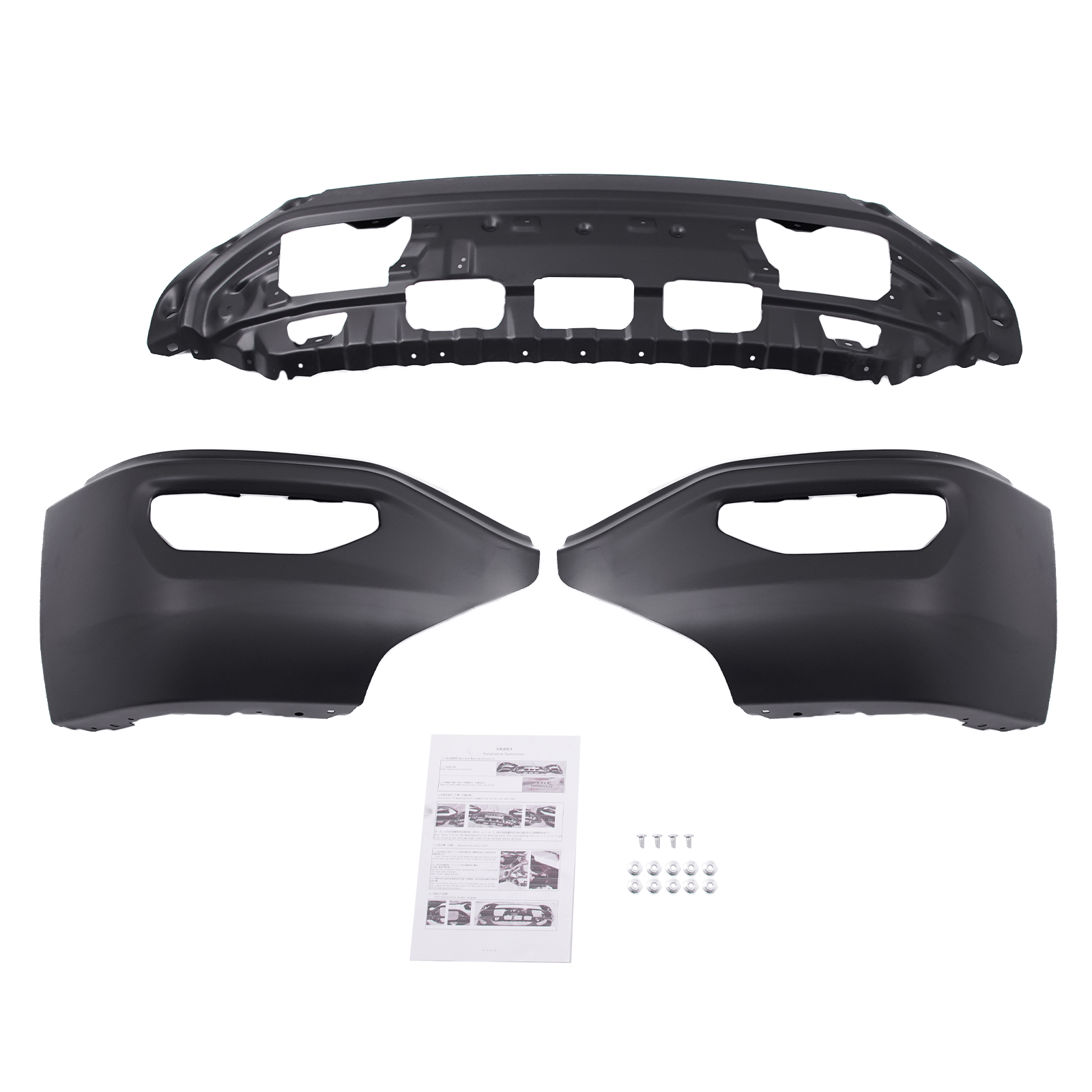 Front Bumper Black With Fog Light Holes Fit For GMC Sierra 1500 2016- 2017 2018