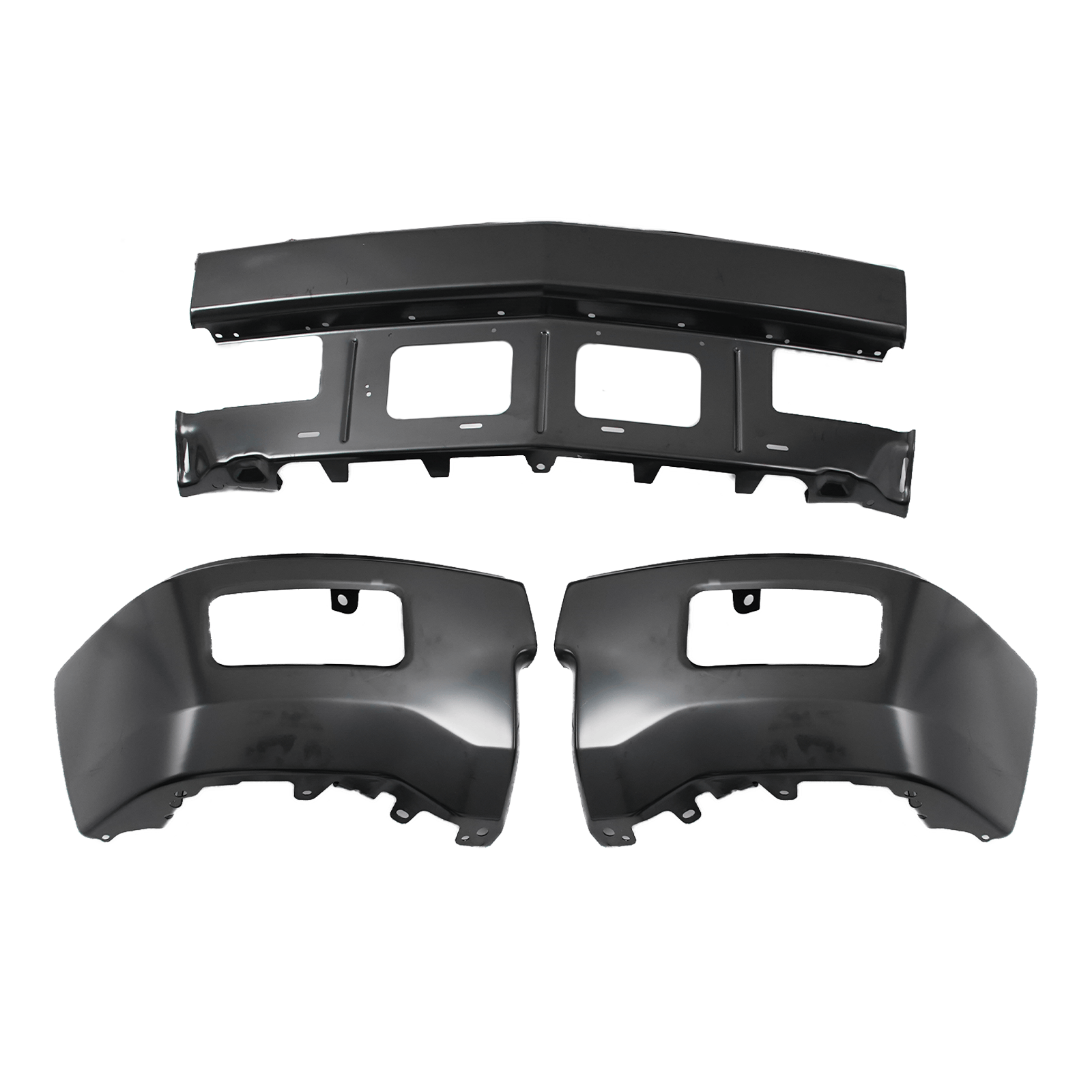 Front Bumper Cover Face Bar Steel W/ Fog Hole Fit For Chevy Silverado 1500 14-15