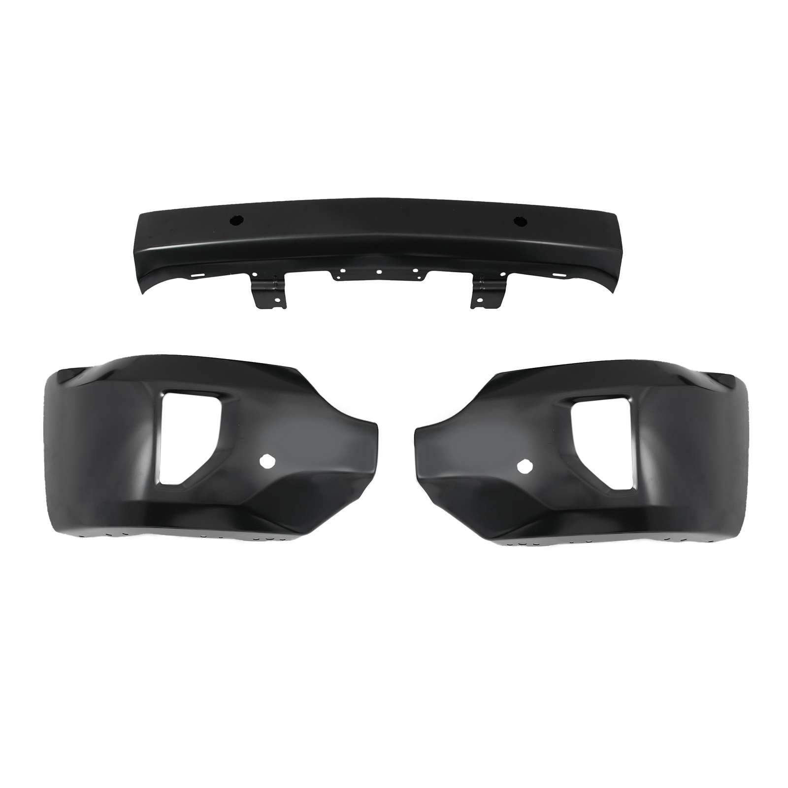Front Bumper Face Bar Black W/ Sensor Hole Fit For Chevy Silverado 1500 16-18