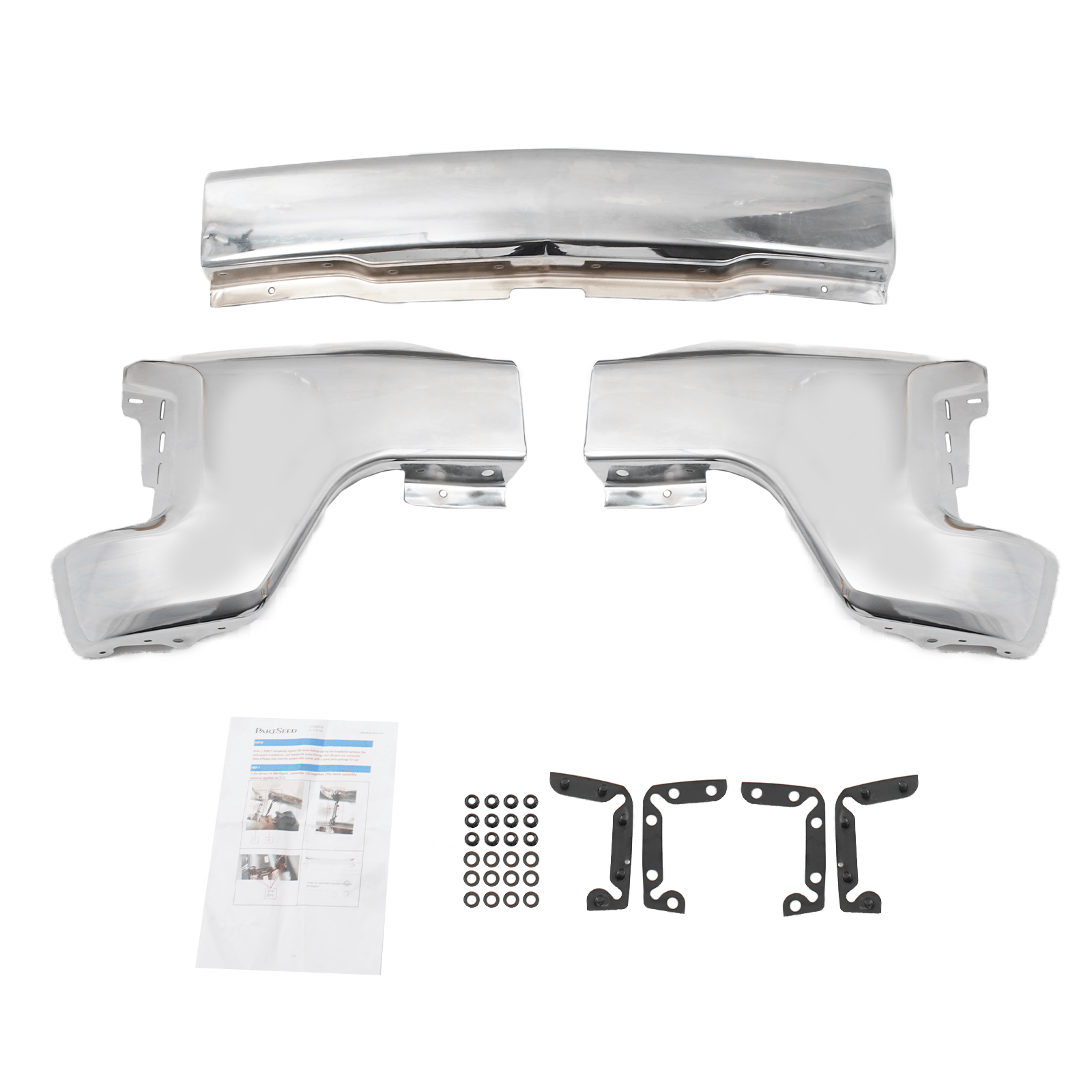 Front Bumper Face Bar Chrome Steel Fit For Chevy Silverado 1500 2019-2021