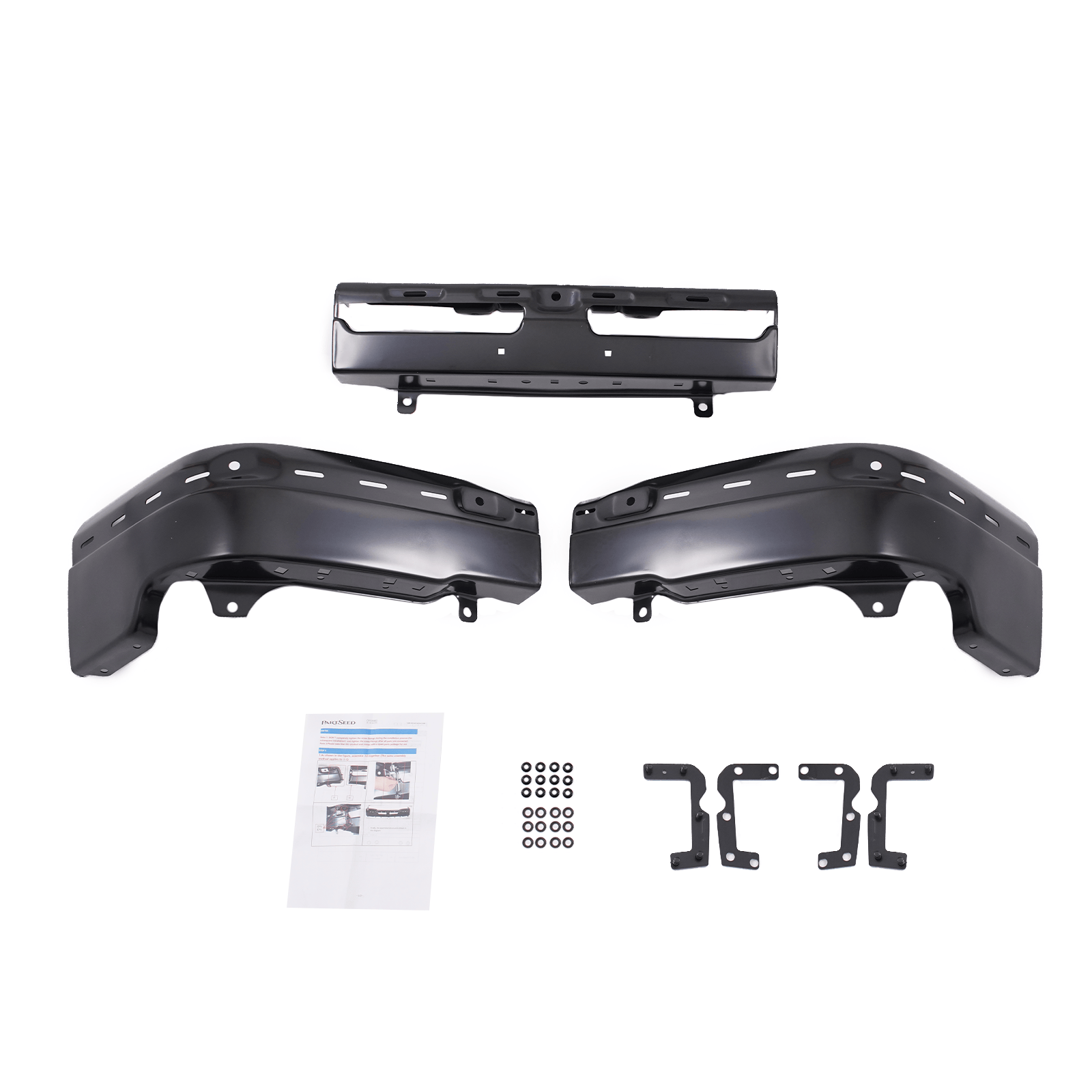 Front Bumper Fit for Chevrolet Silverado 1500 2003-2006 2007 Black Steel