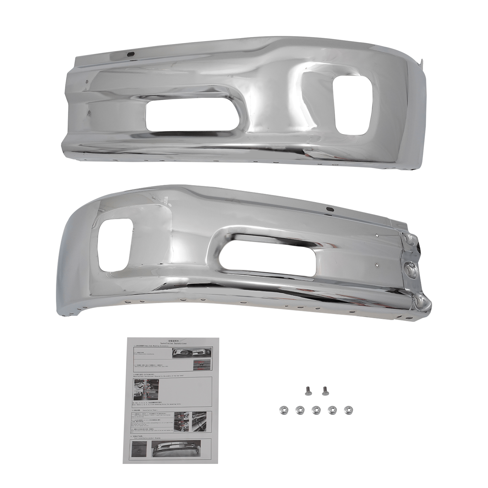 Front Bumper Fit For RAM 1500 13-18/Ram 1500 Classic 19-24 W/Fog Light Hole