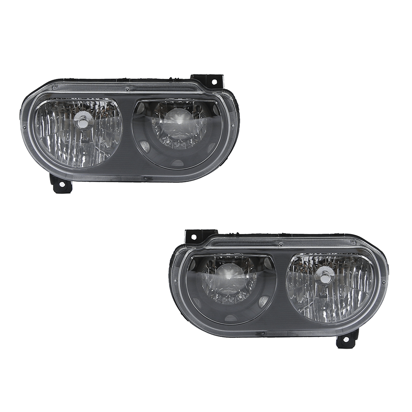 Headlight Assembly Lamp Black Left Right Side Fit For Dodge Challenger 2008-2014
