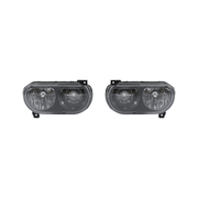 Headlight Assembly Lamp Black Left Right Side Fit For Dodge Challenger 2008-2014