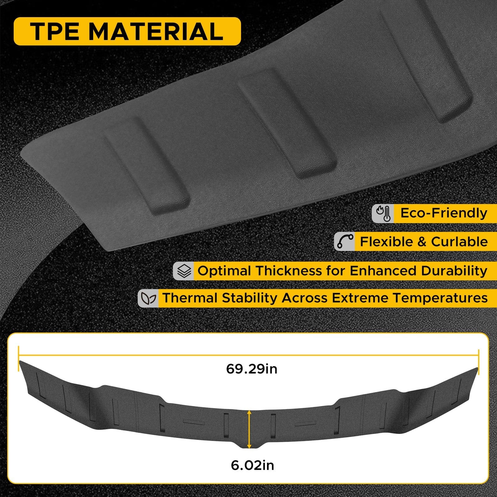 Hood Deflector Hood Protector TPE Hood Shield Fit For Dodge Ram 1500 2019-25