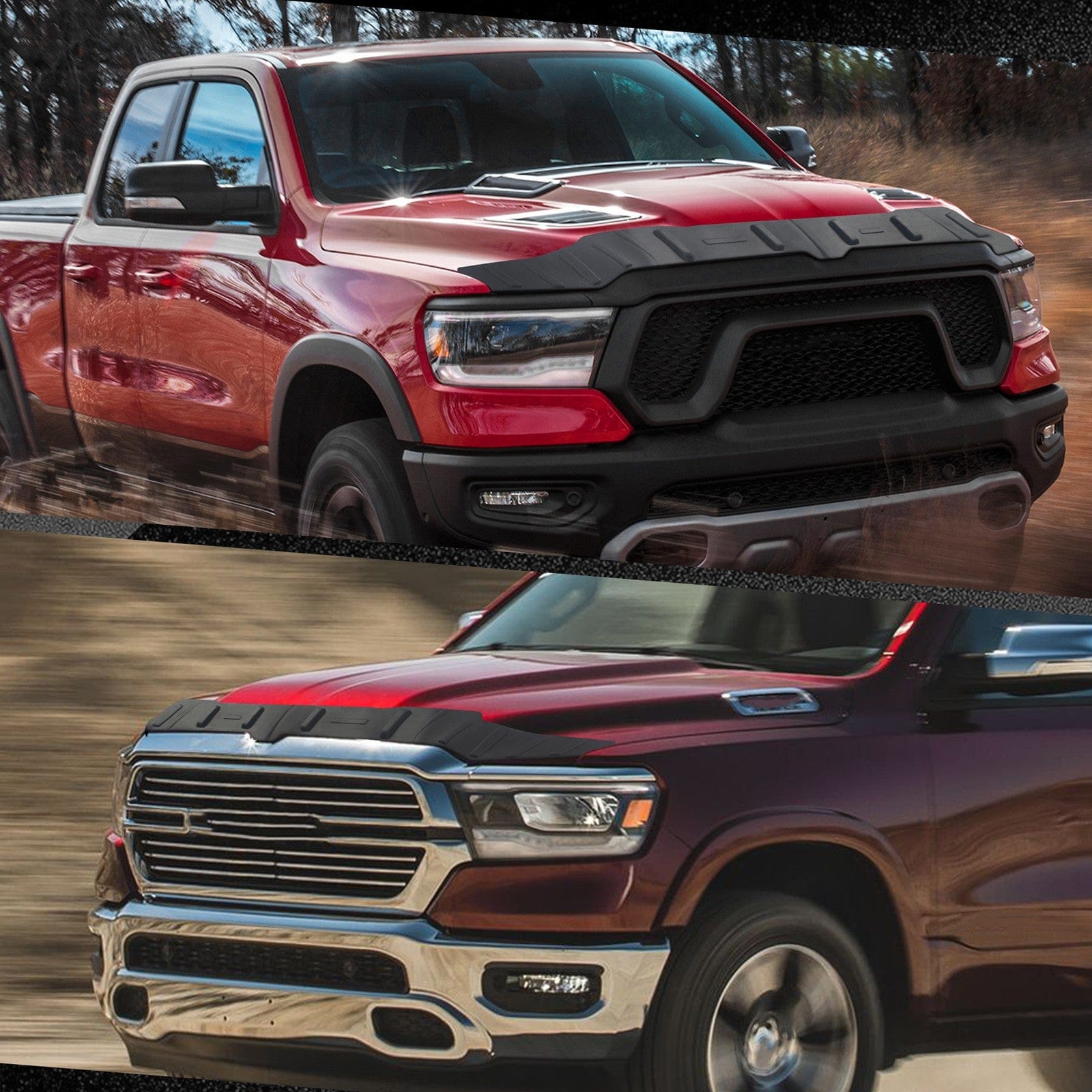 Hood Deflector Hood Protector TPE Hood Shield Fit For Dodge Ram 1500 2019-25