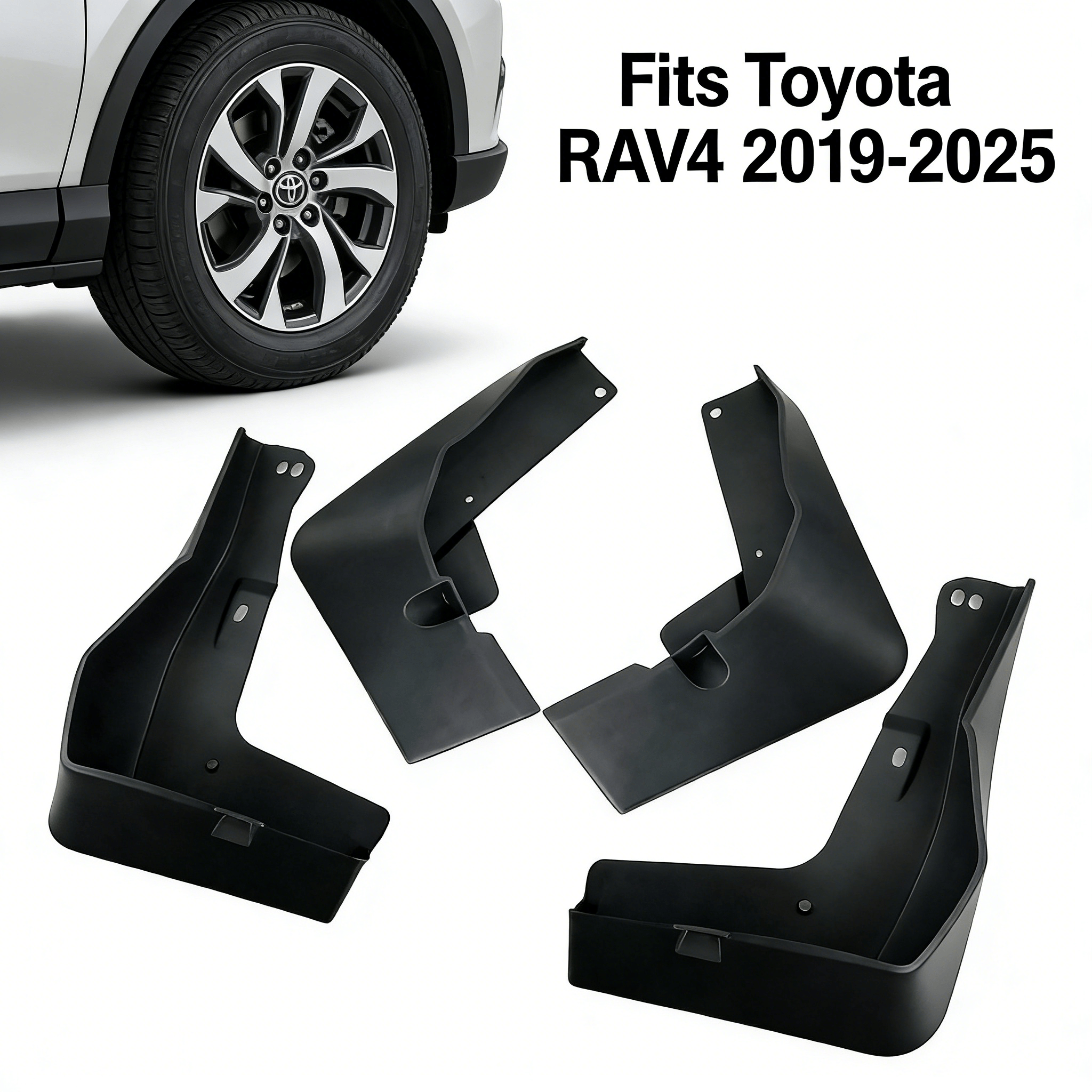 Molded Mud Flaps | 2019–2025 Toyota RAV4 Front Rear Splash Guards